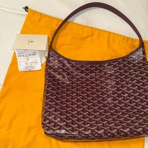 Goyard Burgundy and White Patterned Shoulder Bag
